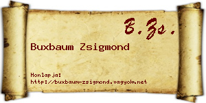 Buxbaum Zsigmond névjegykártya